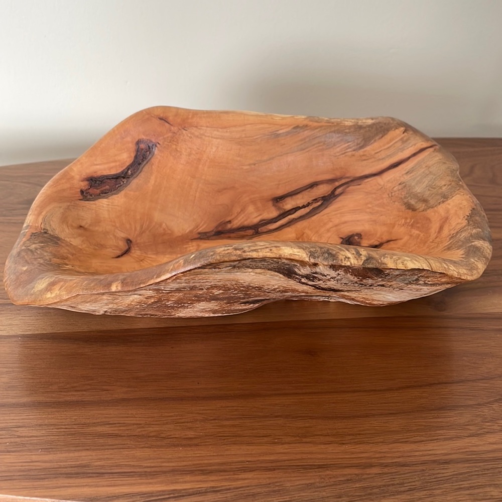 Rustic Oval Wood Bowl